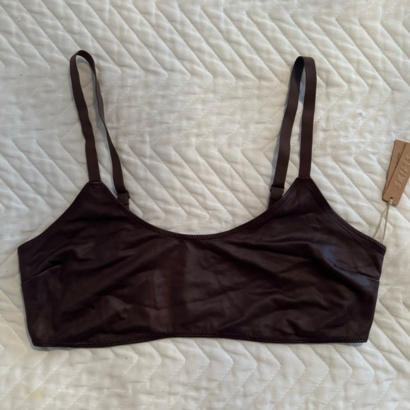 Skims Wet Jersey Scoop Bralette Cocoa Brown 2XL NEW WITH TAGS - Picture 1 of 8